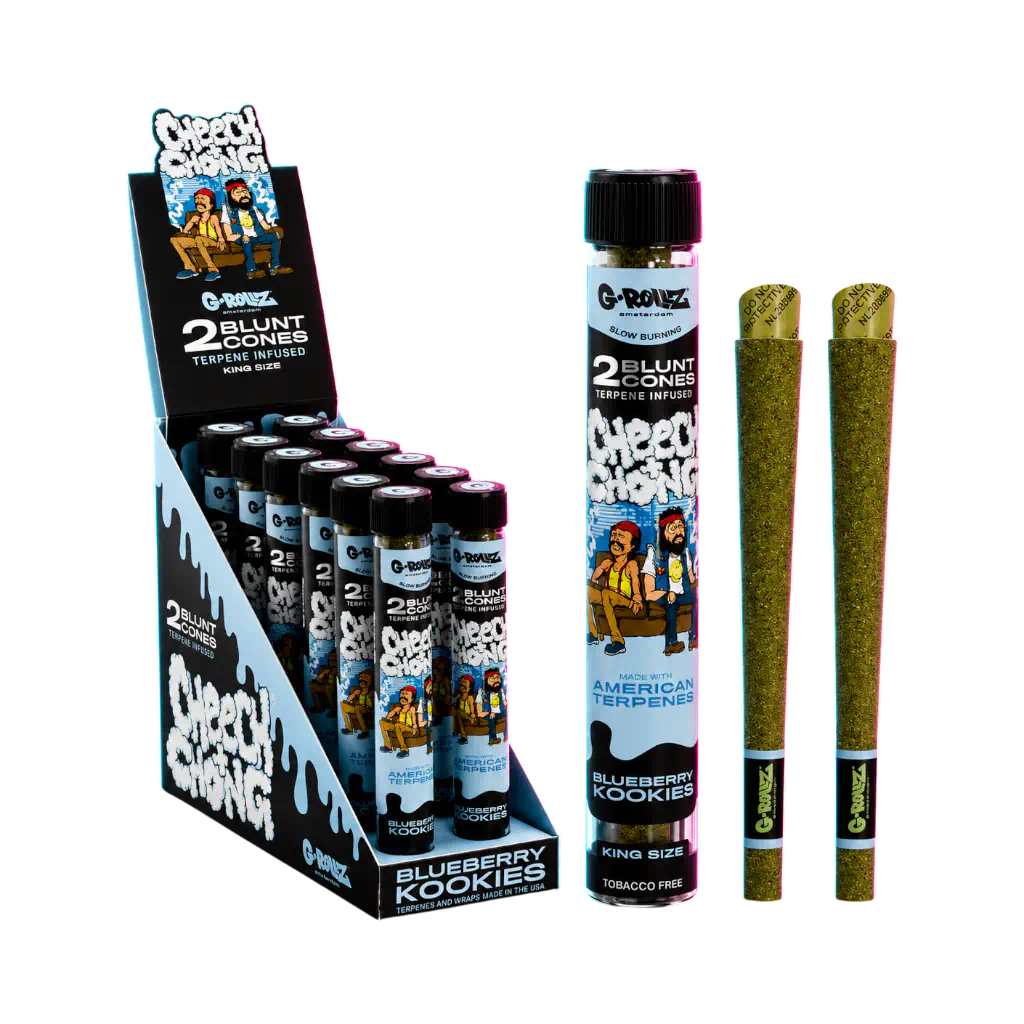 G-Rollz Terpene Infused Blunt Blueberry Kookies 2pcs von hinten fotografiert (Rückansicht)