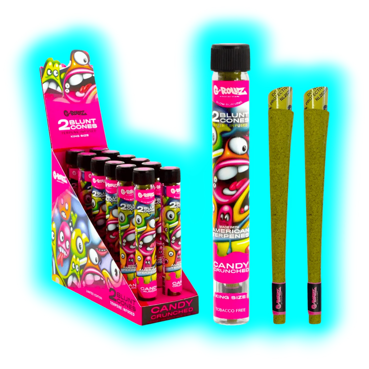 G-Rollz Terpene Infused Blunt Cones Candy Crunched 2pcs