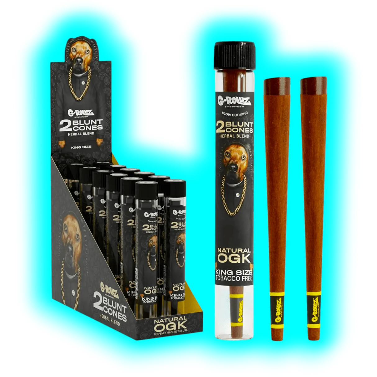 G-Rollz Terpene Infused Herbal Blunt Natural OGK 2pcs
