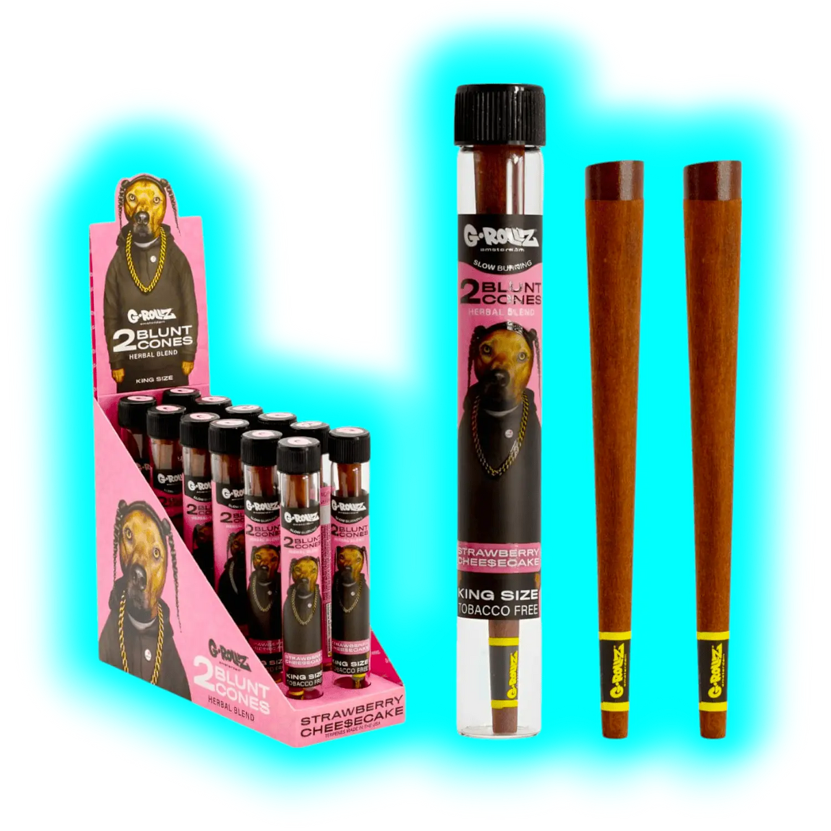 G-Rollz Terpene Infused Herbal Blunt Strawberry Cheesecake 2pcs