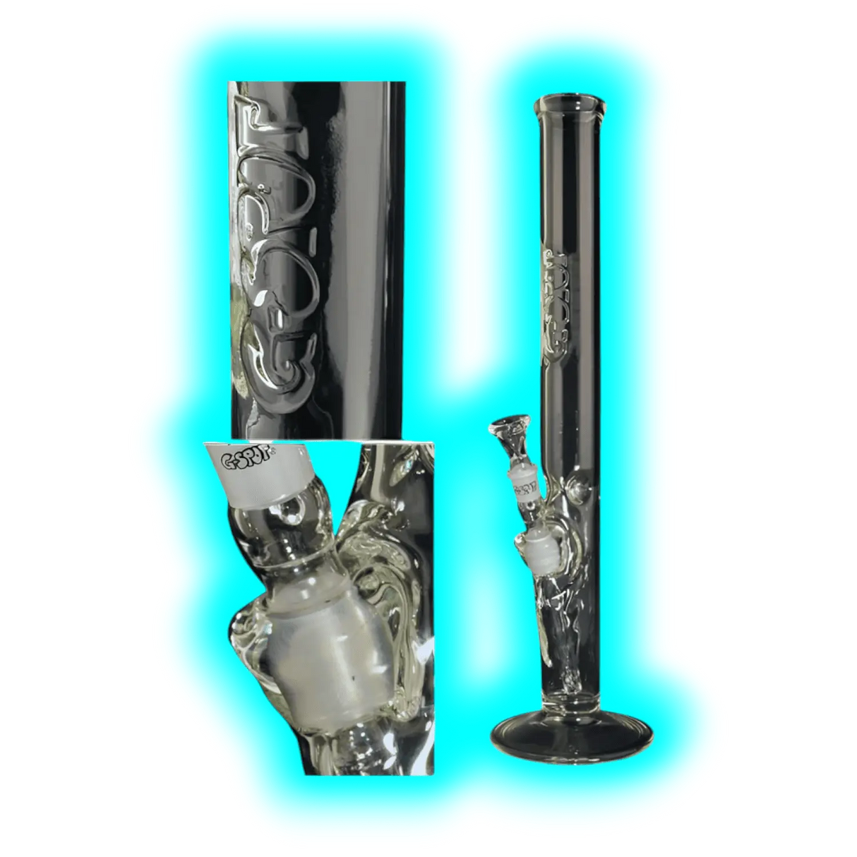 G-Spot Zylinder Eisbong Flame Polished 3-teilig 50cm 5mm