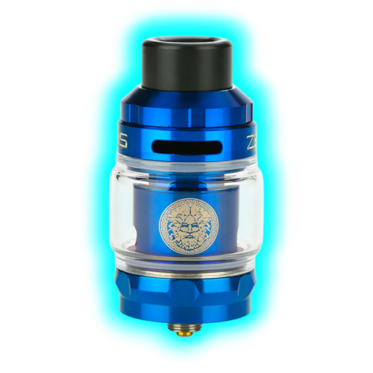 Blauer Geek Vape Zeus Sub Ohm Tank mit 5 ml Füllvolumen und schwarzem Mundstück