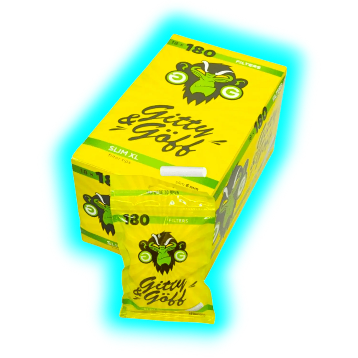 Gitty & Göff Slim XL Filter Tips 6mm BOX