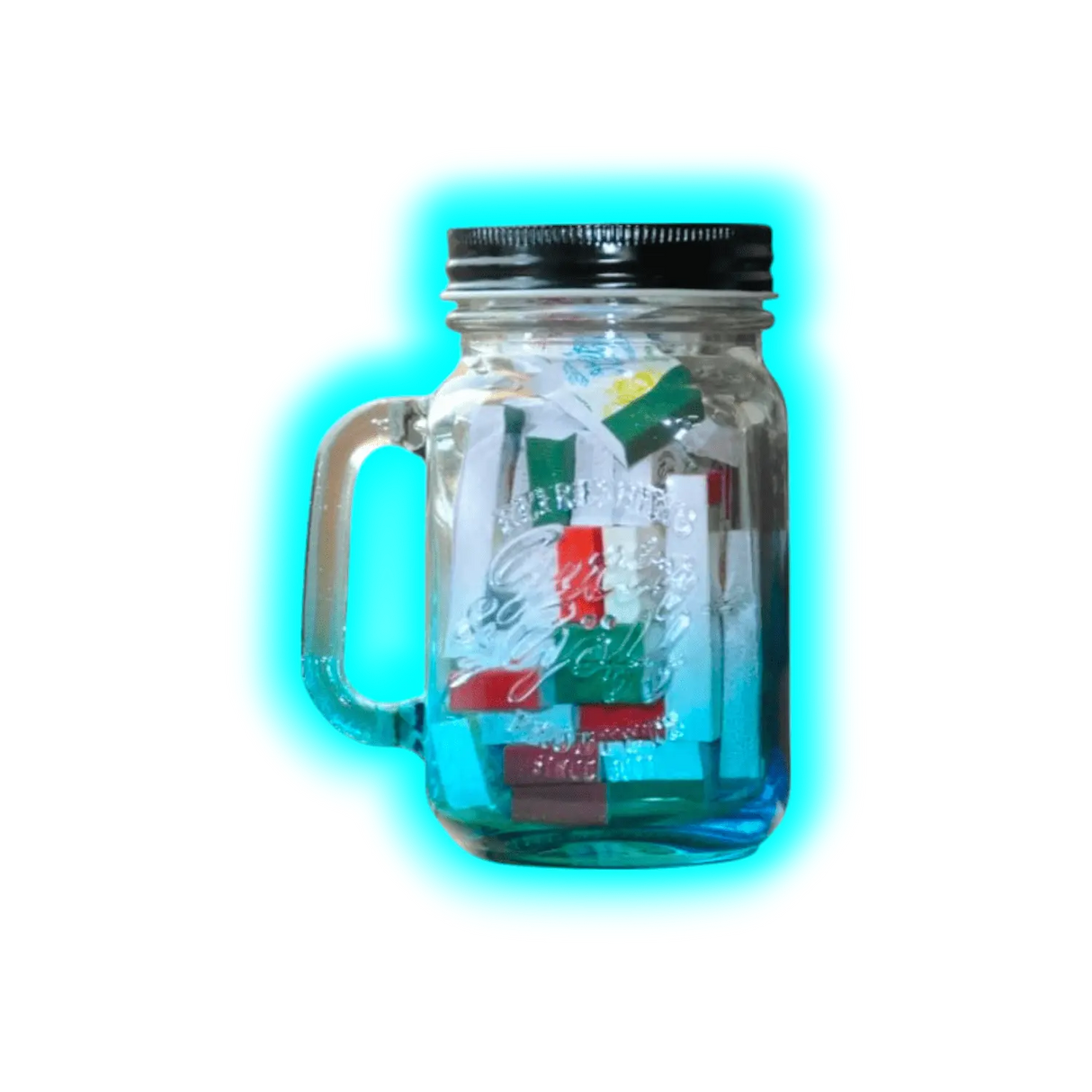 Gitty &a Göff Filter im Glas Blau