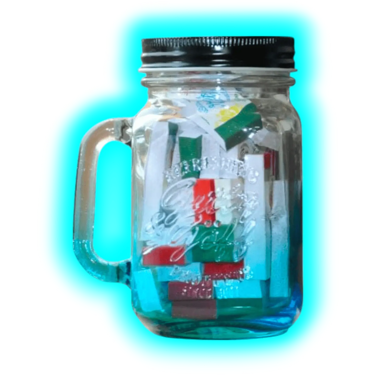 Gitty &a Göff Filter im Glas Blau