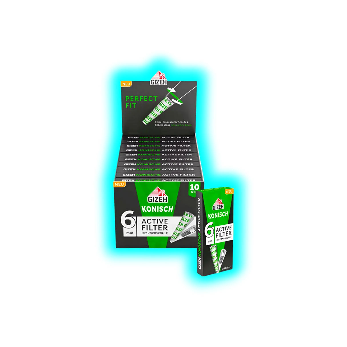 Gizeh Active Filter Conical 6mm 10pcs