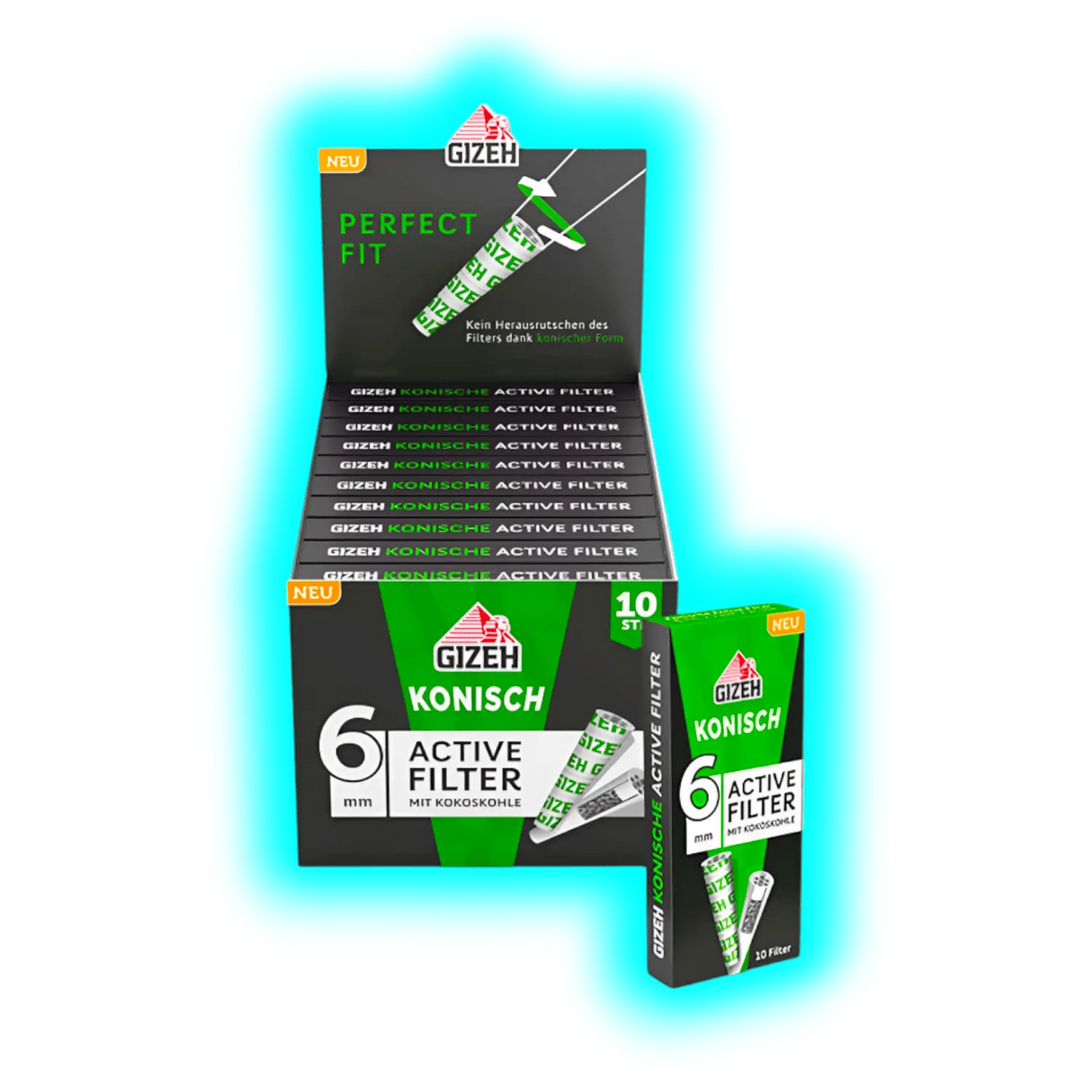 Gizeh Active Filter Conical 6mm 10pcs