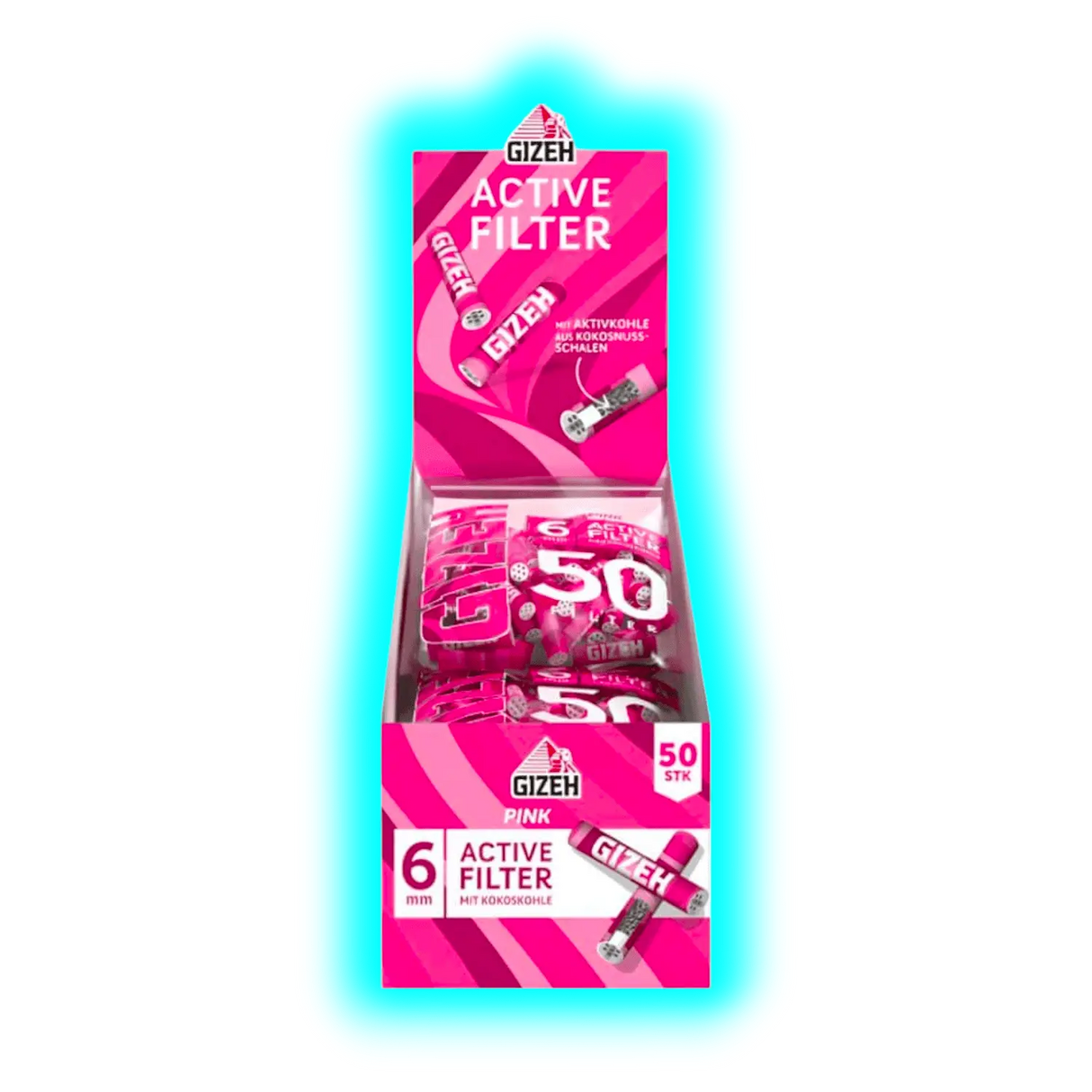 GIZEH All Pink Active Filter 6mm Display 10x 50pcs