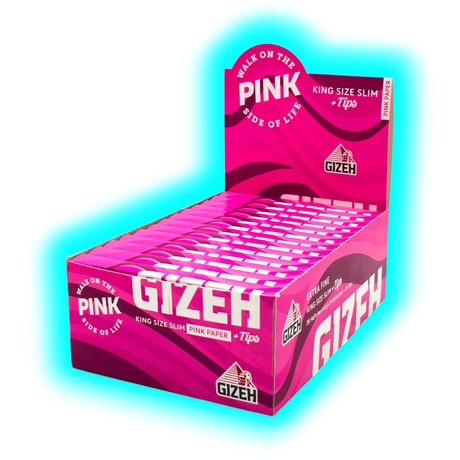 GIZEH ALL Pink King Size Slim + Tips Display 26pcs