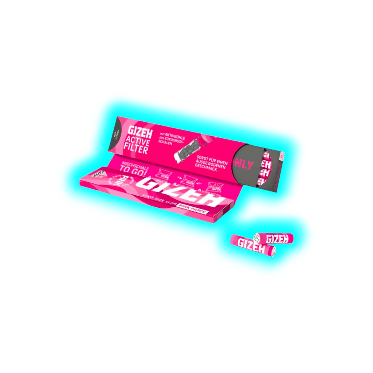 GIZEH All PINK Papers KSS + Aktivkohle Filter