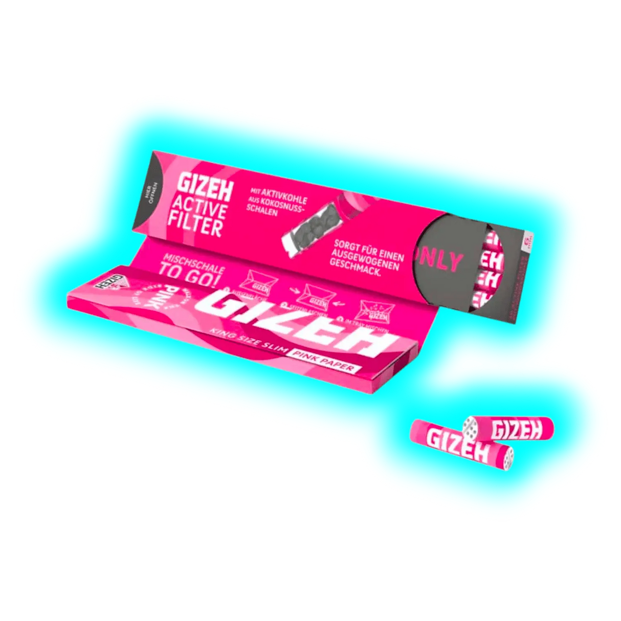 GIZEH All PINK Papers KSS + Aktivkohle Filter