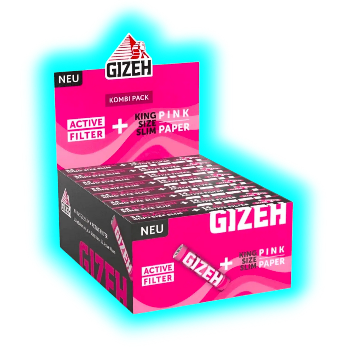GIZEH All PINK Papers KSS + Aktivkohle Filter