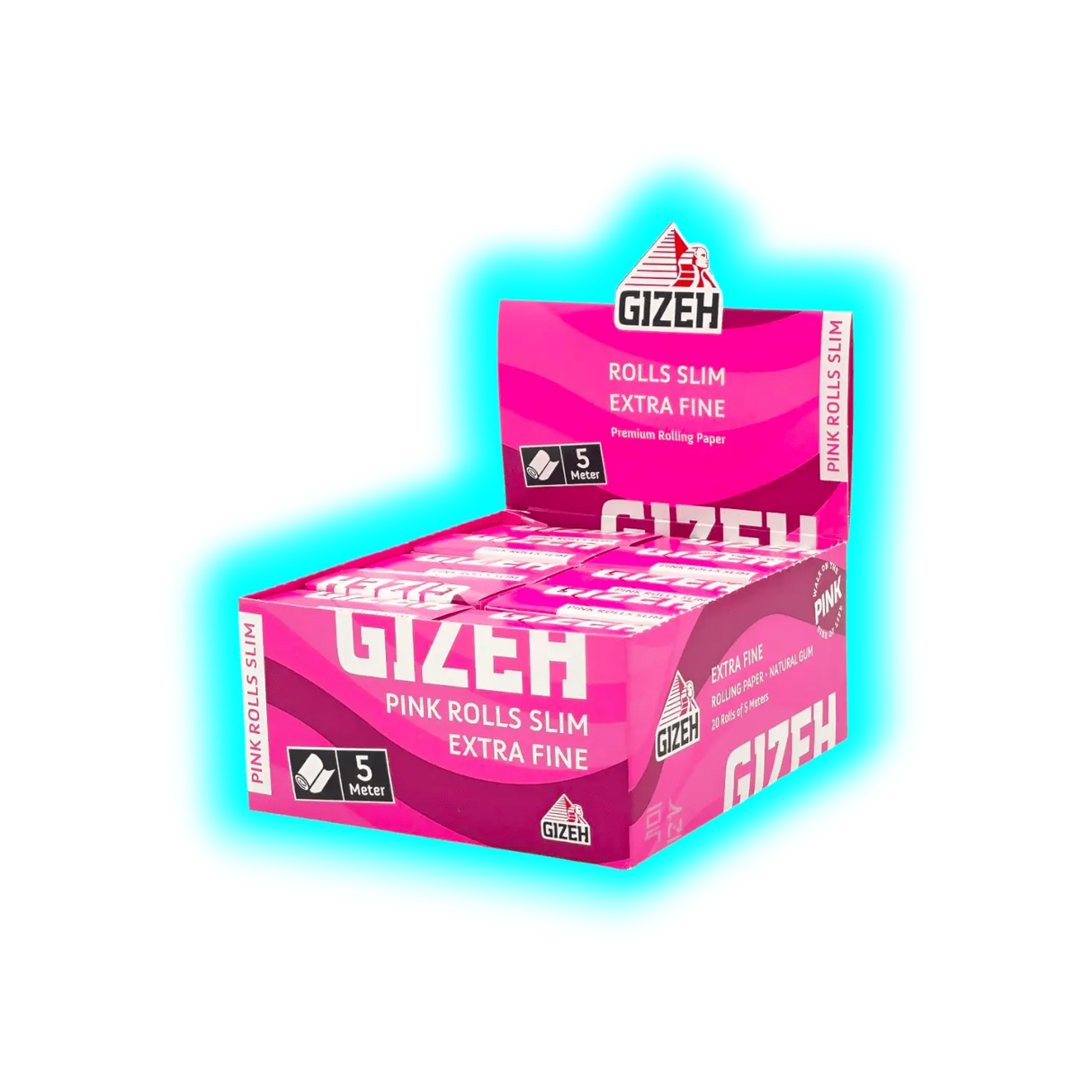 GIZEH All Pink Rolls Slim Display 20pcs