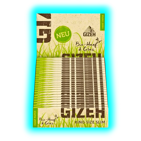 GIZEH Bio Hanf und Gras Kingsize Slim Papers Display 24pcs