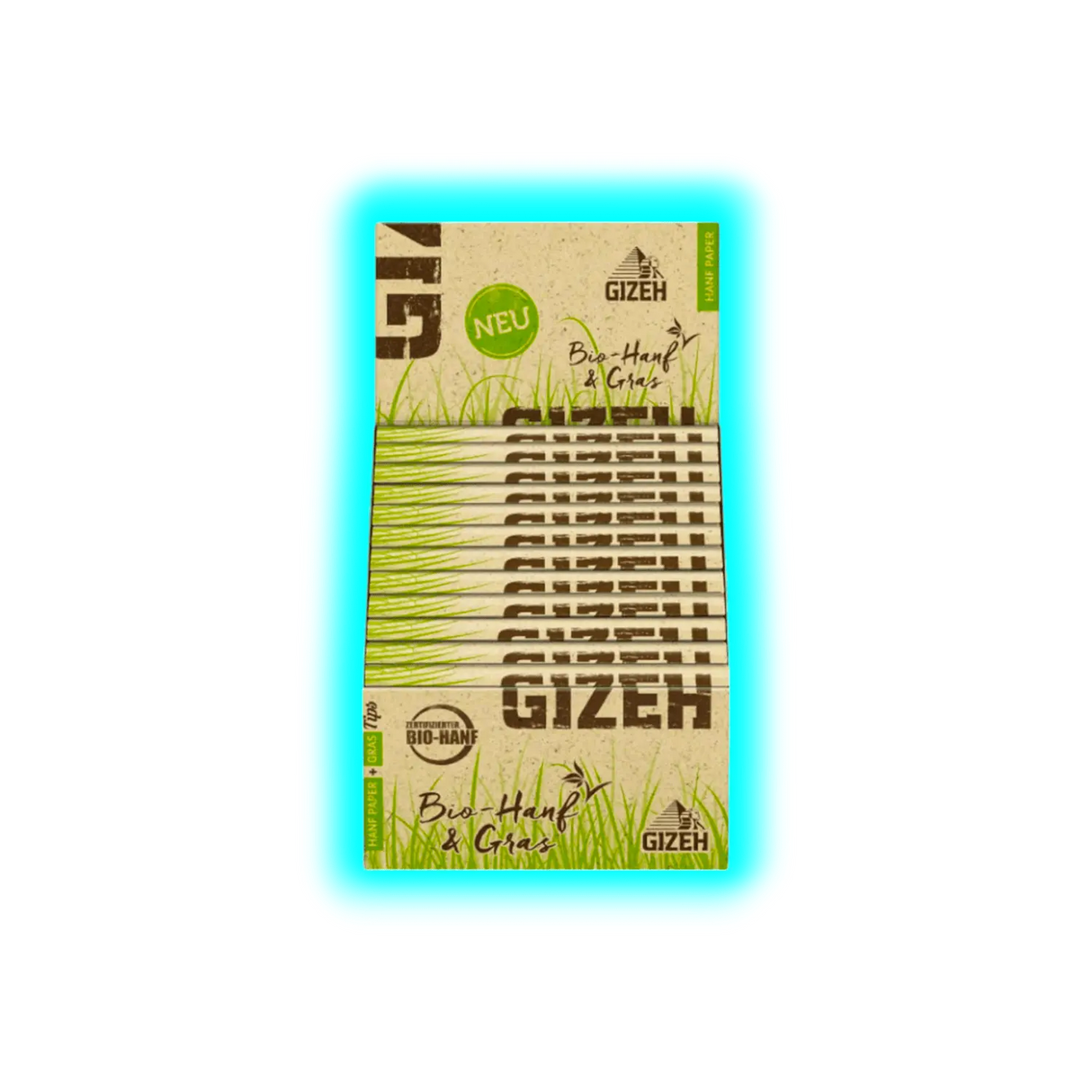 GIZEH Bio Hanf und Gras Kingsize Slim Papers + Tips Display 24pcs