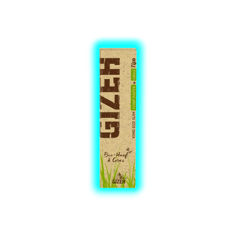 GIZEH Bio Hanf und Gras Kingsize Slim Papers + Tips