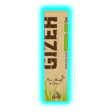 GIZEH Bio Hanf und Gras Kingsize Slim Papers + Tips