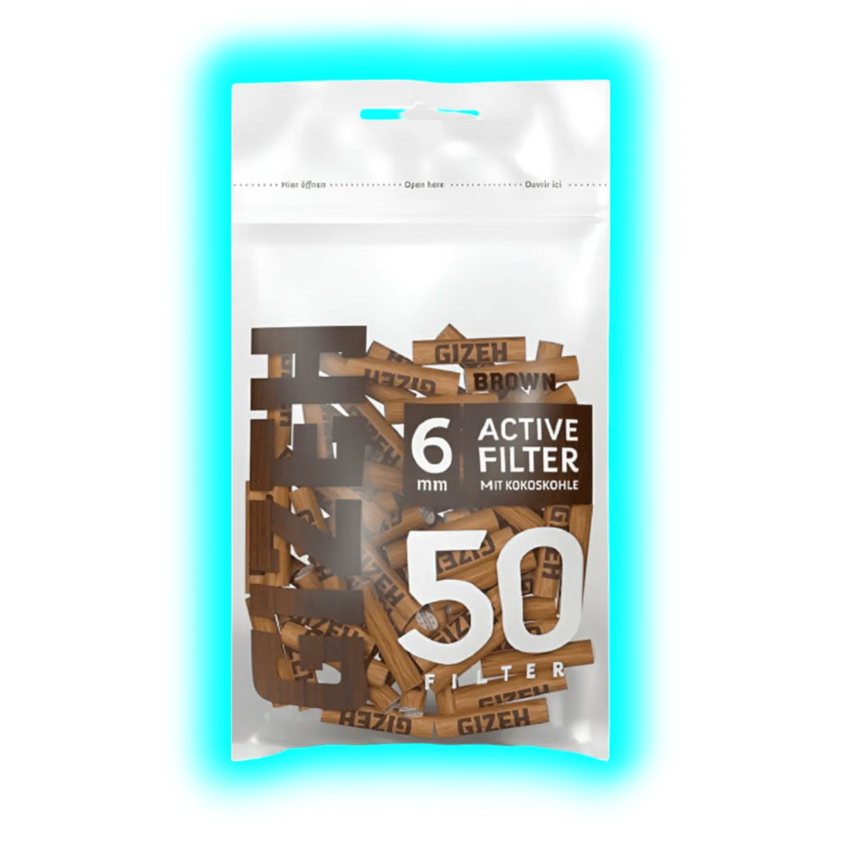 GIZEH Brown Active Filter 6mm 50pcs