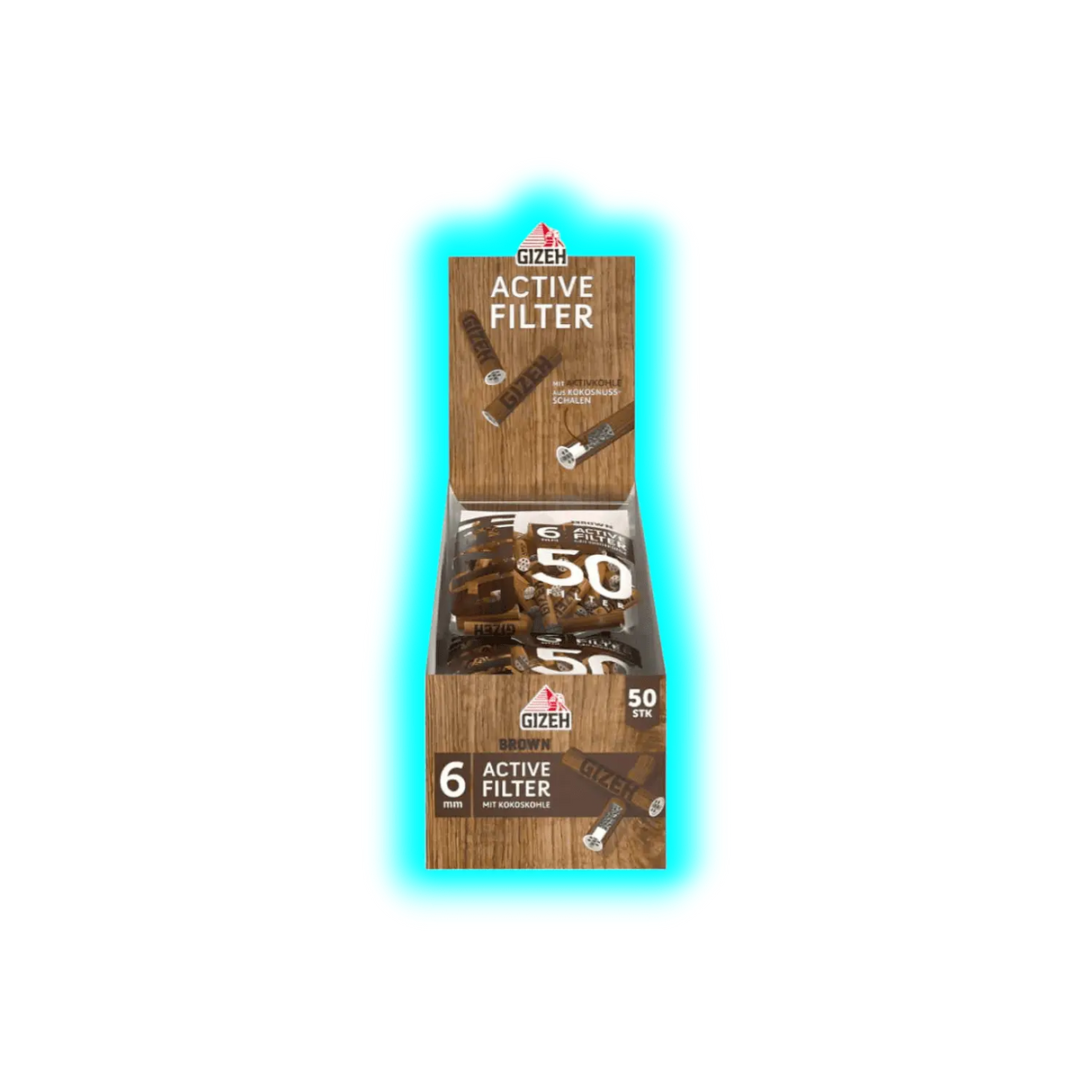 GIZEH Brown Active Filter 6mm Display 10 x 50pcs