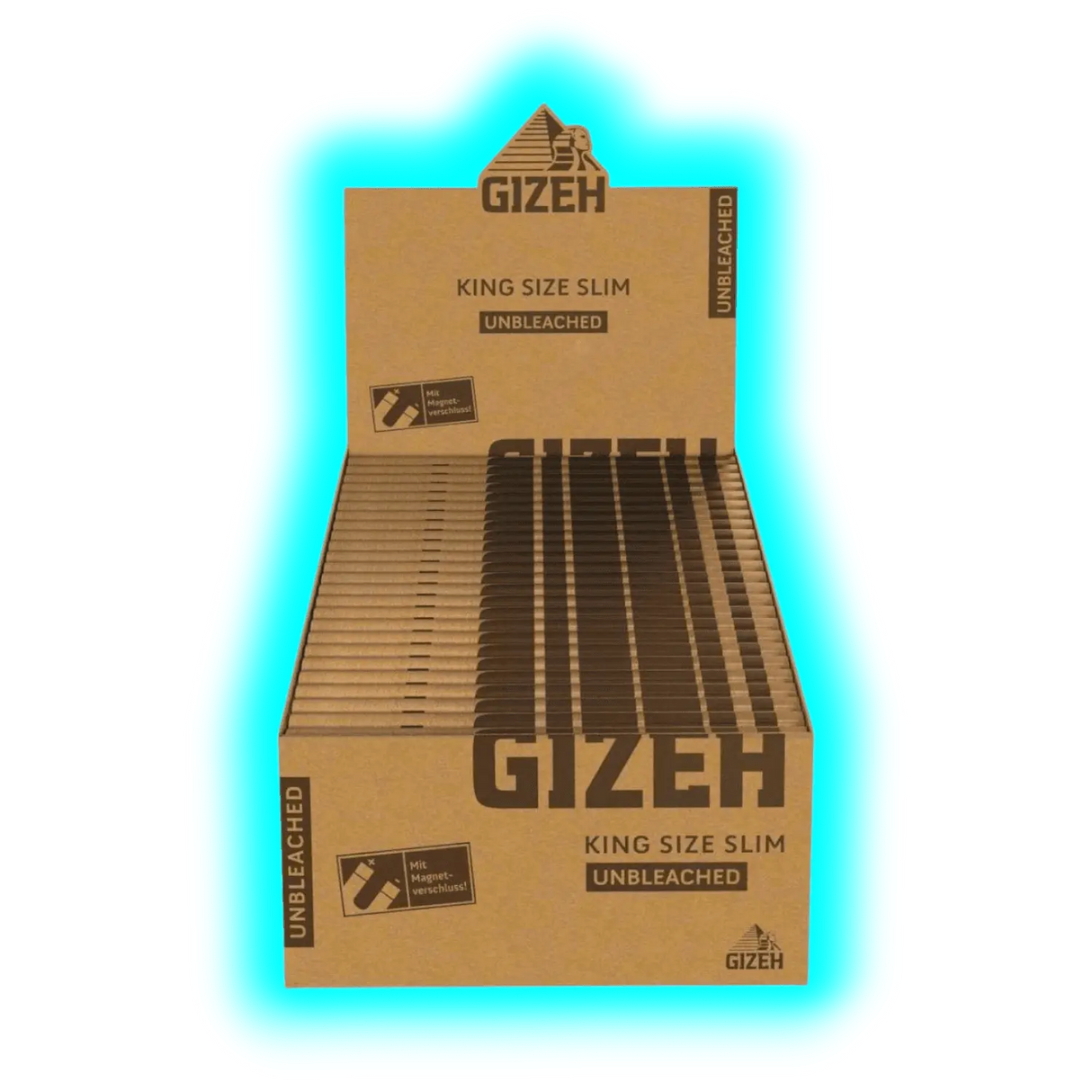 GIZEH Papers Unbleached King Size Slim Display 50pcs