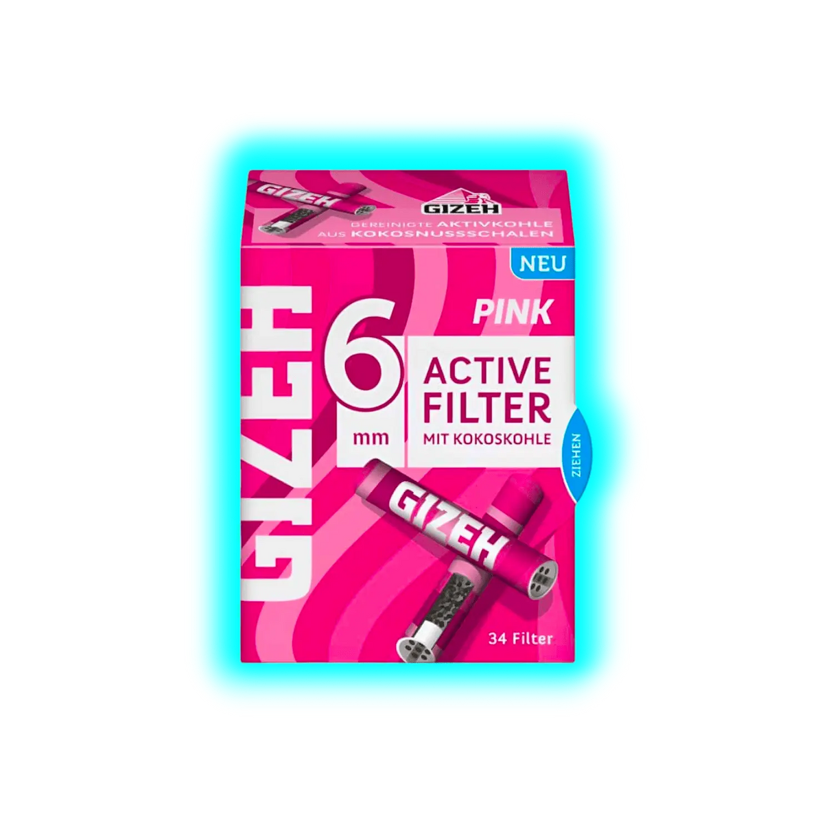 GIZEH Pink Active Filter 6mm 34pcs