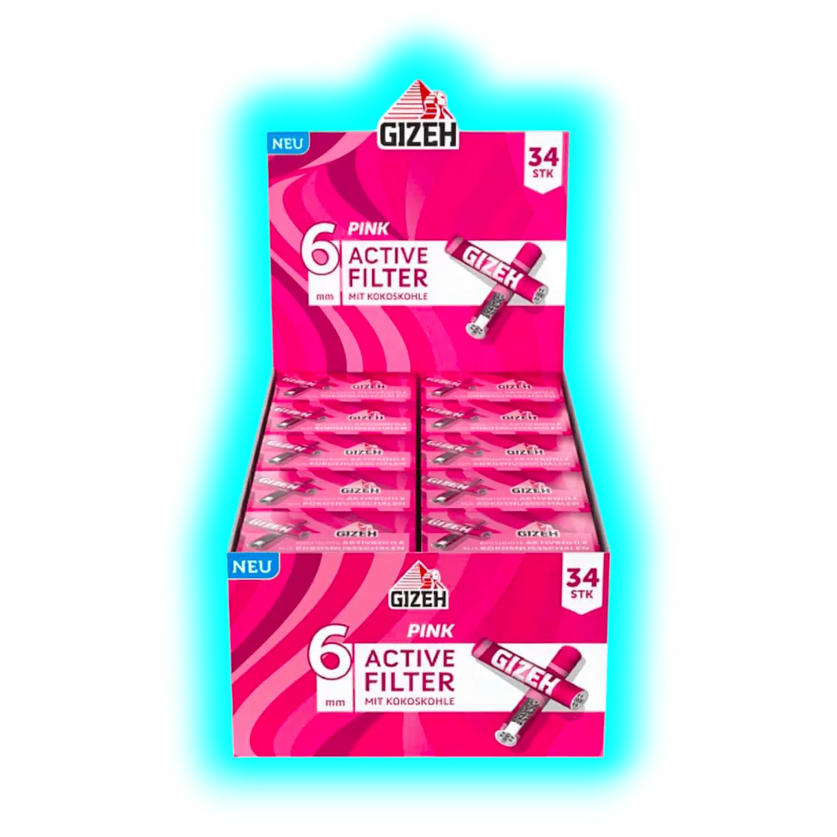 GIZEH Pink Active Filter 6mm 34pcs