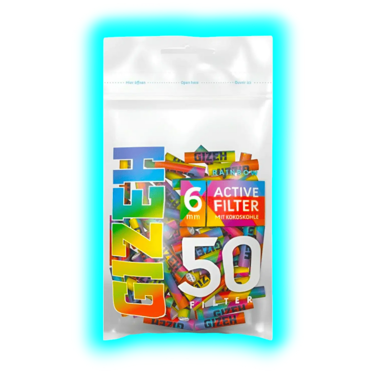 GIZEH Rainbow Active Filter 6mm 50pcs