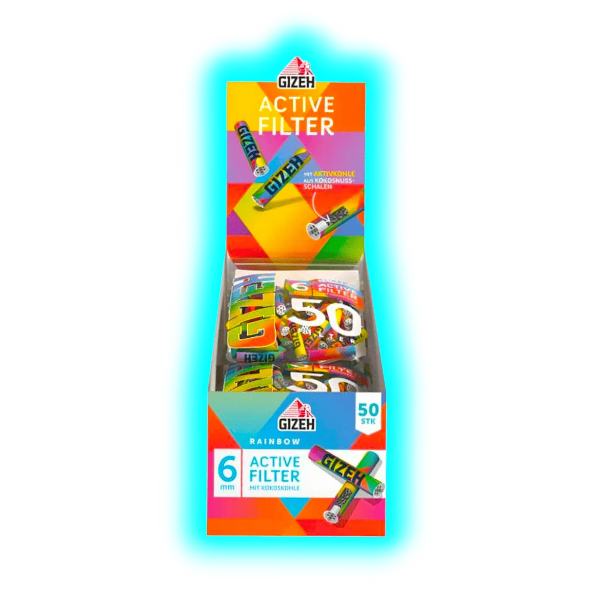 GIZEH Rainbow Active Filter 6mm 50pcs