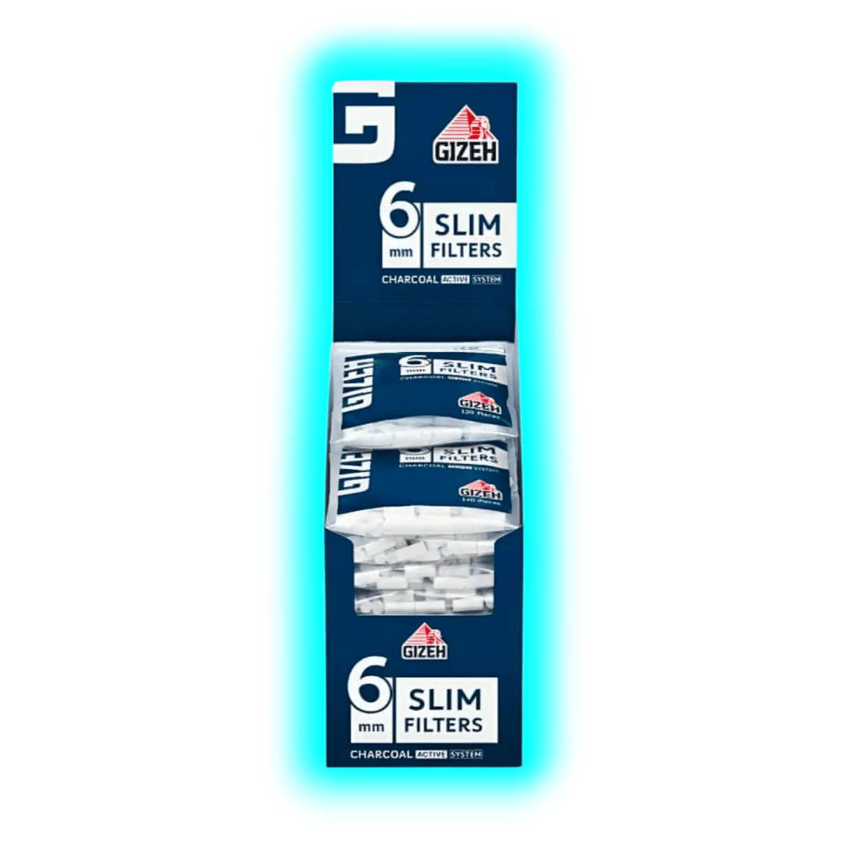 GIZEH Slim Charcoal Active System Filter 6mm Box 20 x 120Stk