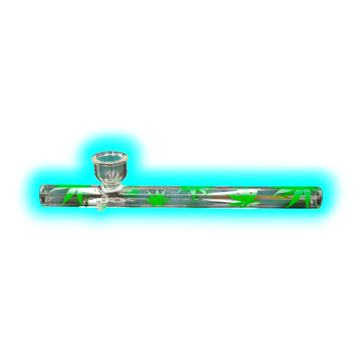 Glass Kawumm Clear with Cannabis Leaf 140mm