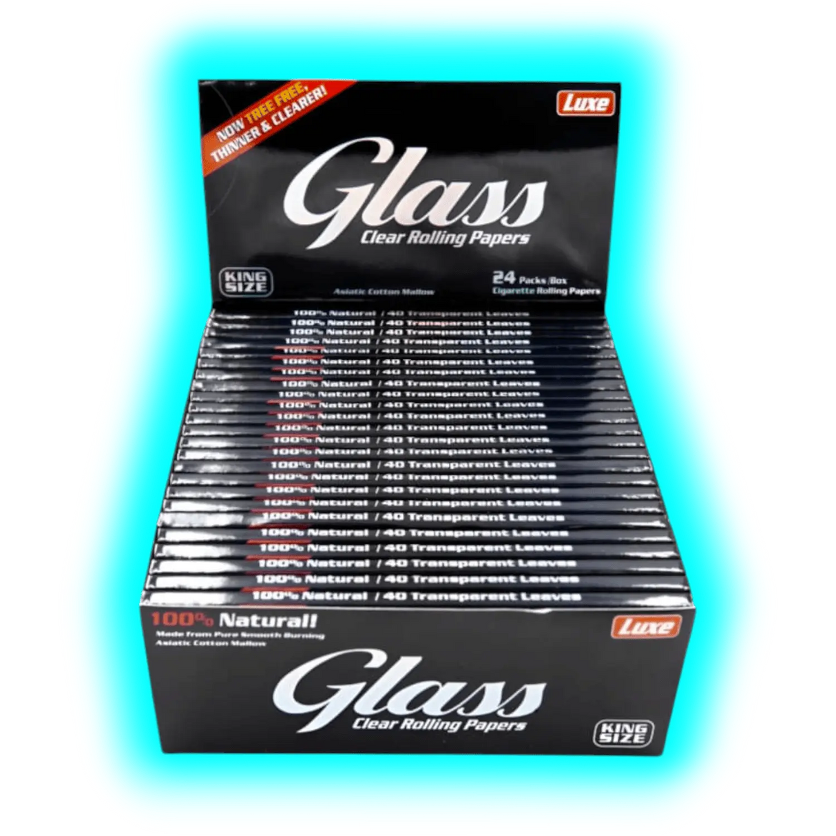 Glass King Size Transparent Cellulose Papers BOX a 24Stk