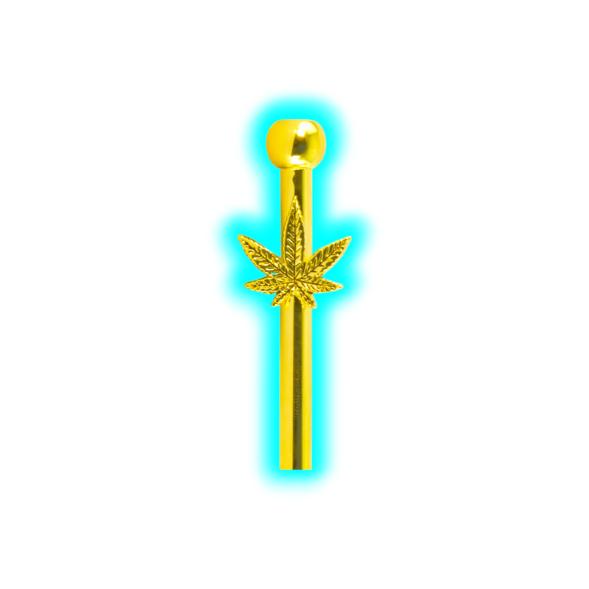 Gold Metal Sniffer Leaf 6cm