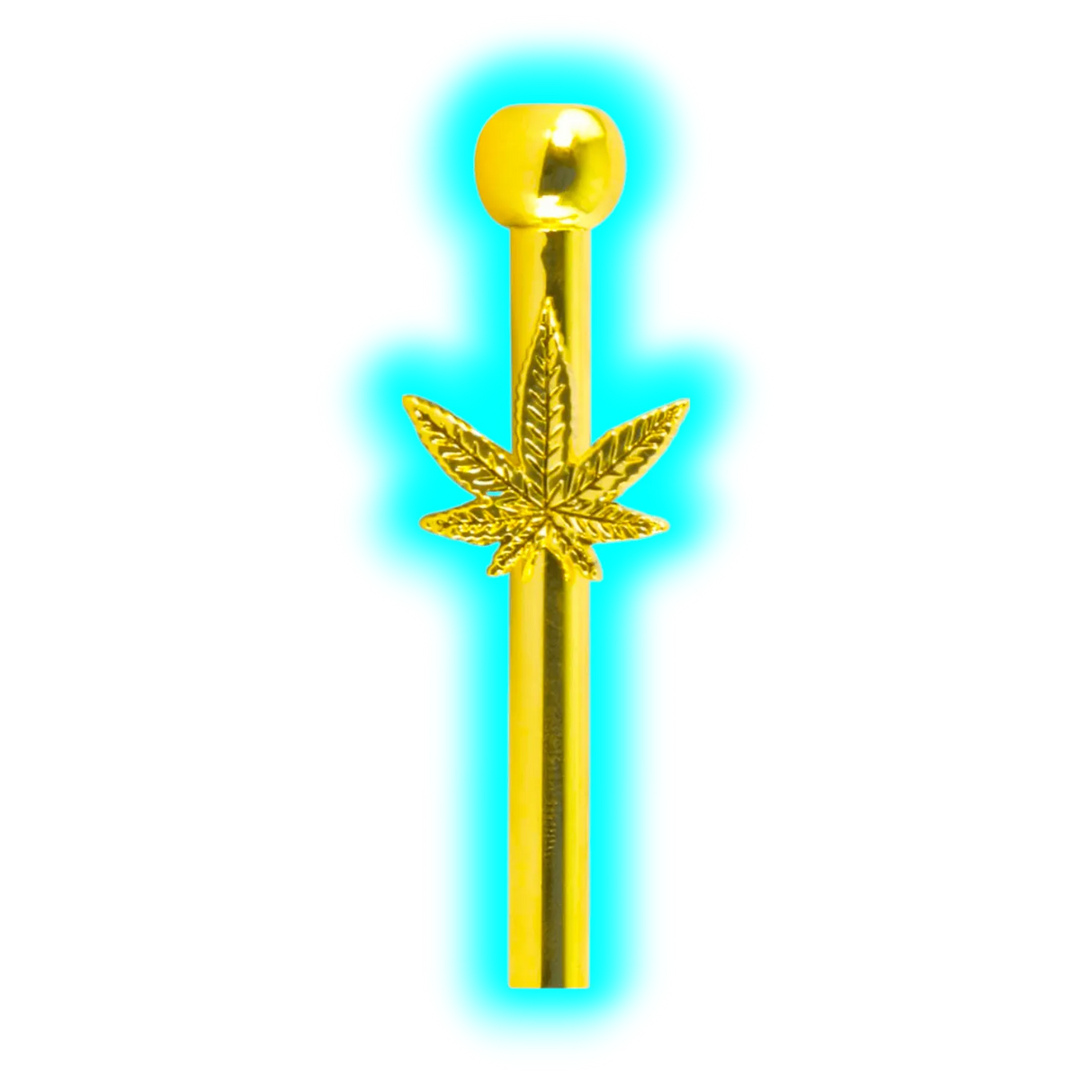 Gold Metal Sniffer Leaf 6cm