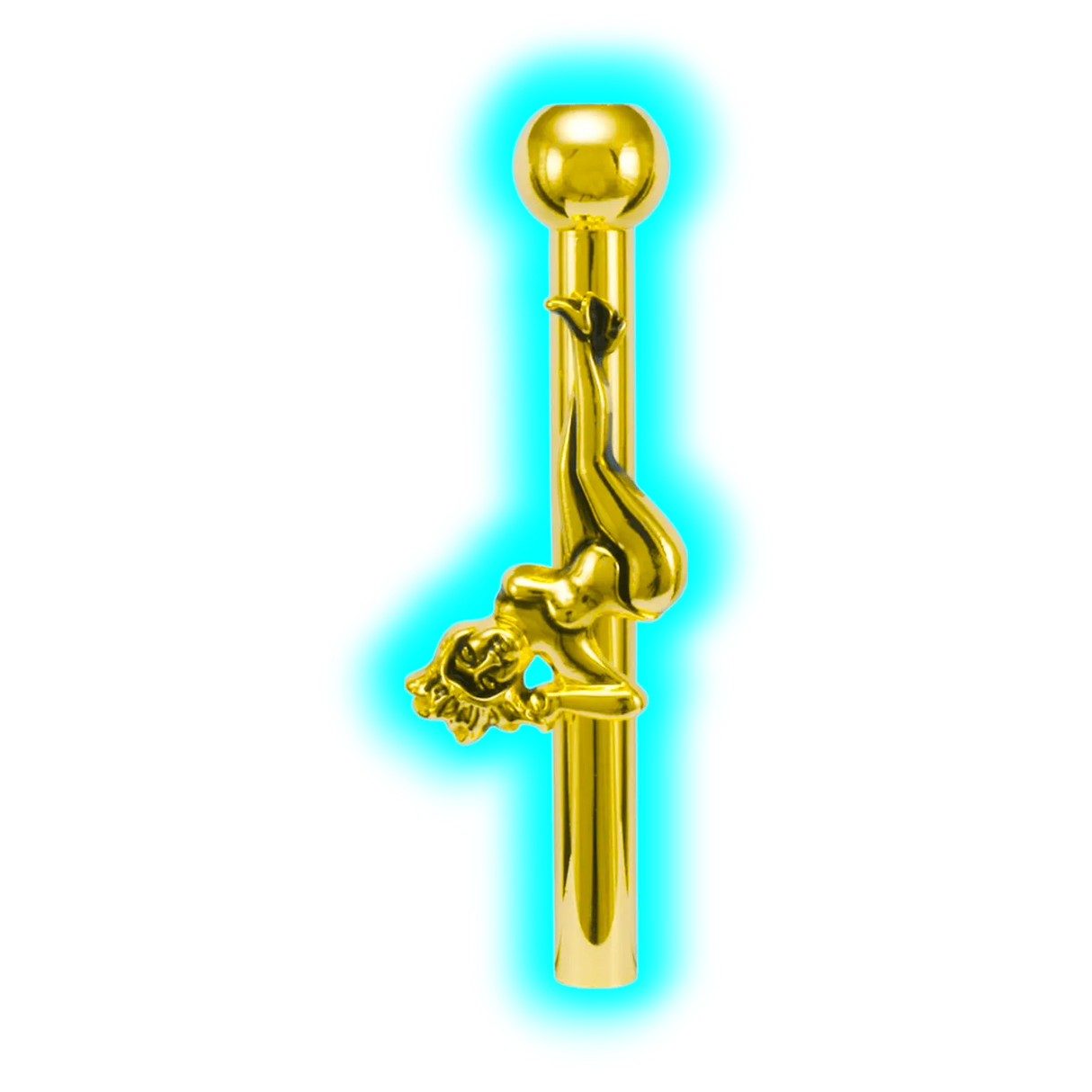 Gold Metal Sniffer Pole Dancer Girl 6cm