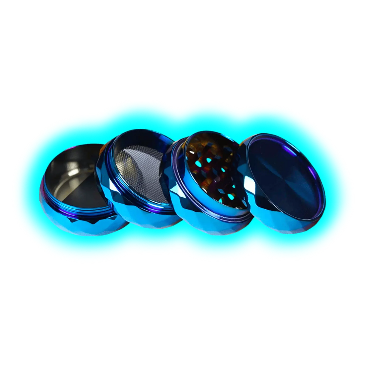 Grinder Crystal Blue Zinc 4er