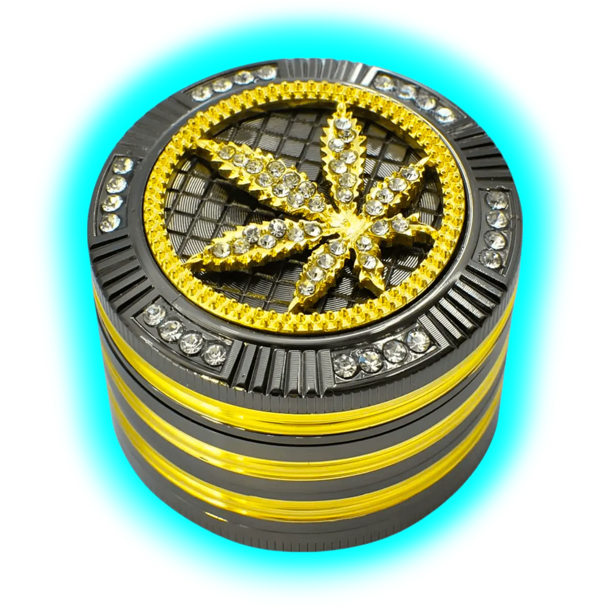 Grinder Leaf black/gold 4 Part 50mm