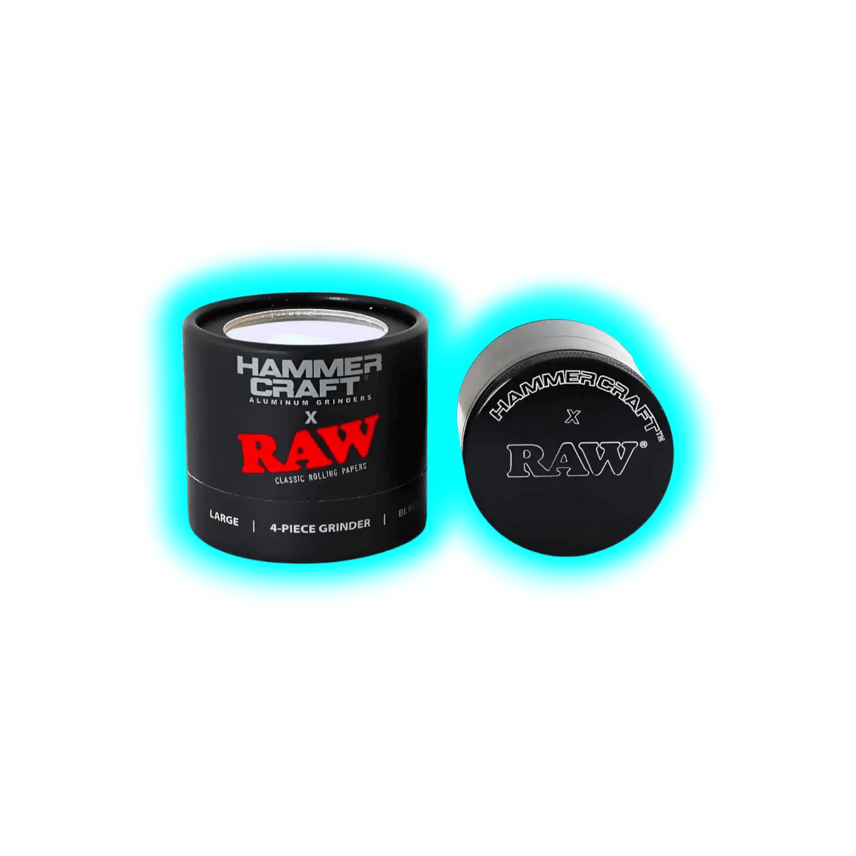 HAMMERCRAFT X RAW Aluminium Grinder L Black 4parts 63mm