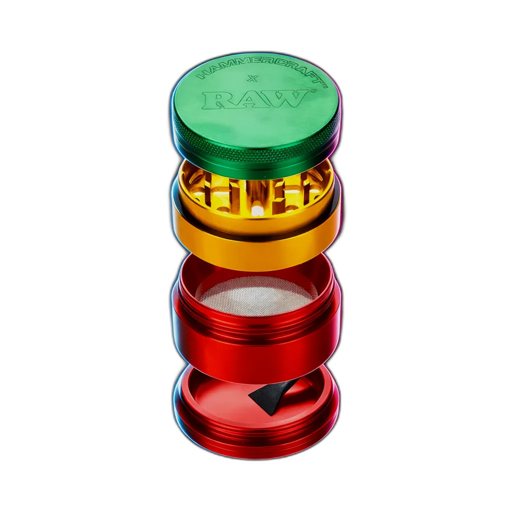 HAMMERCRAFT X RAW Aluminium Grinder L Rasta 4parts 63mm