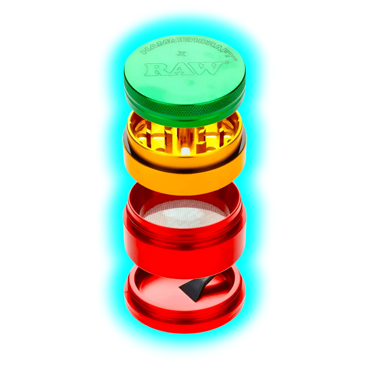 HAMMERCRAFT X RAW Aluminium Grinder L Rasta 4parts 63mm