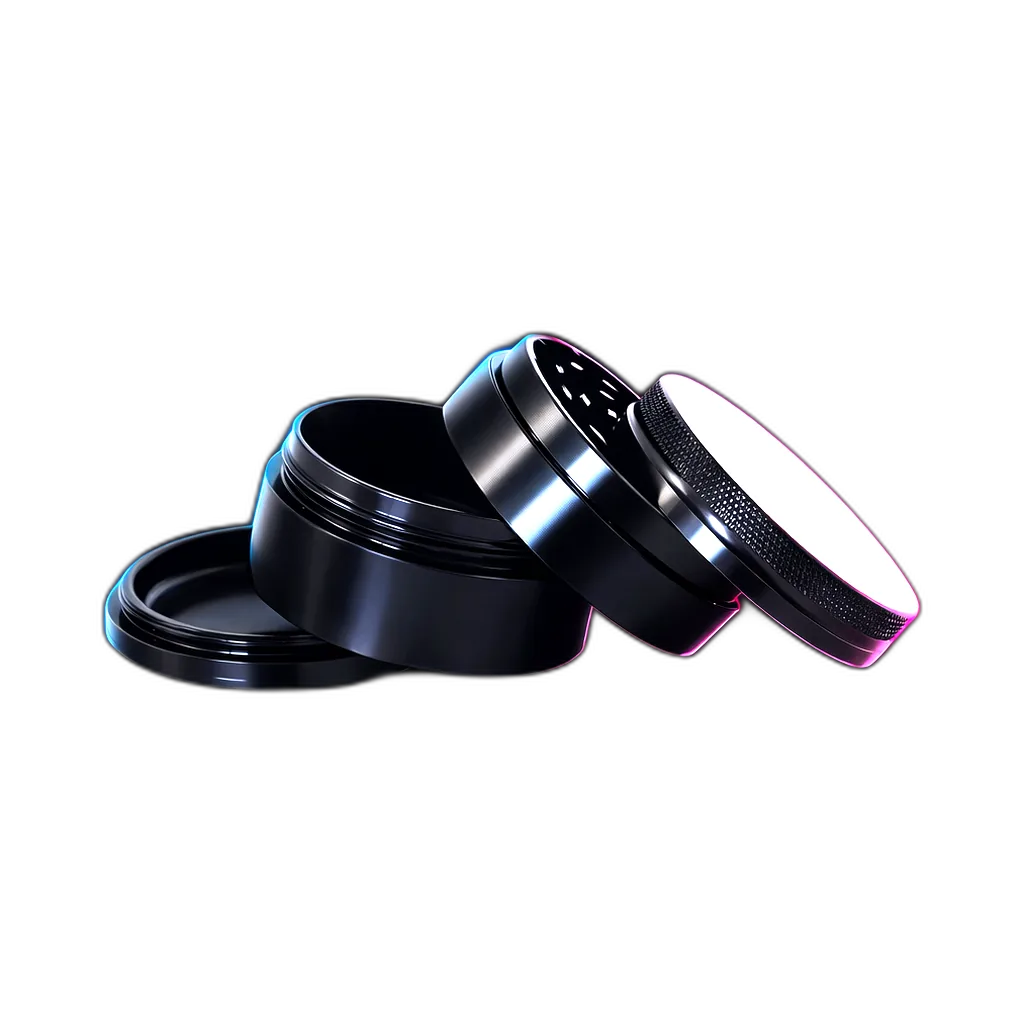 HAMMERCRAFT X RAW Aluminium Grinder M Black 4parts 55mm in der Frontansicht