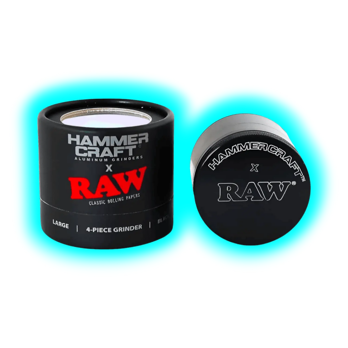 HAMMERCRAFT X RAW Aluminium Grinder M Black 4parts 55mm