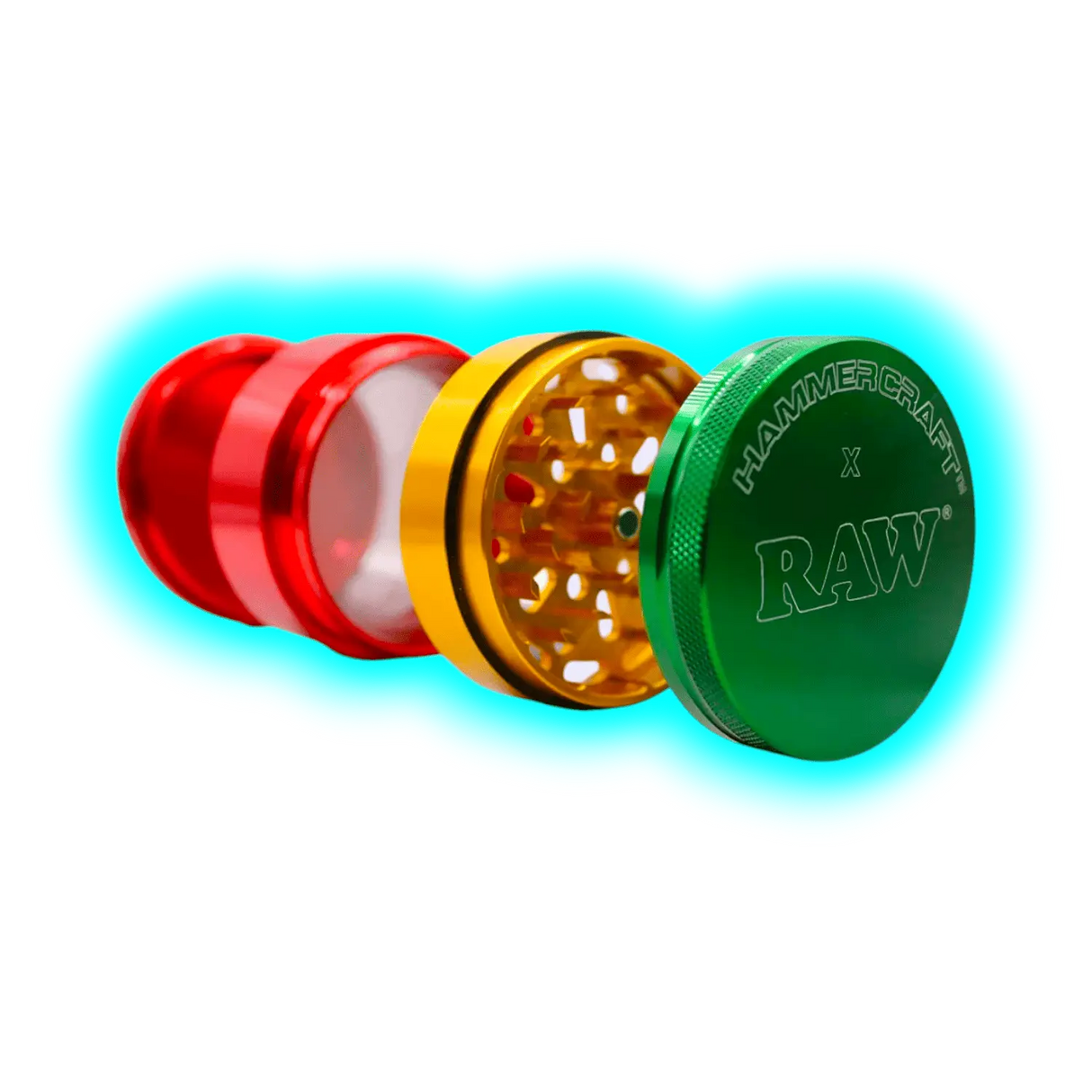 HAMMERCRAFT X RAW Aluminium Grinder M Rasta 4parts 55mm