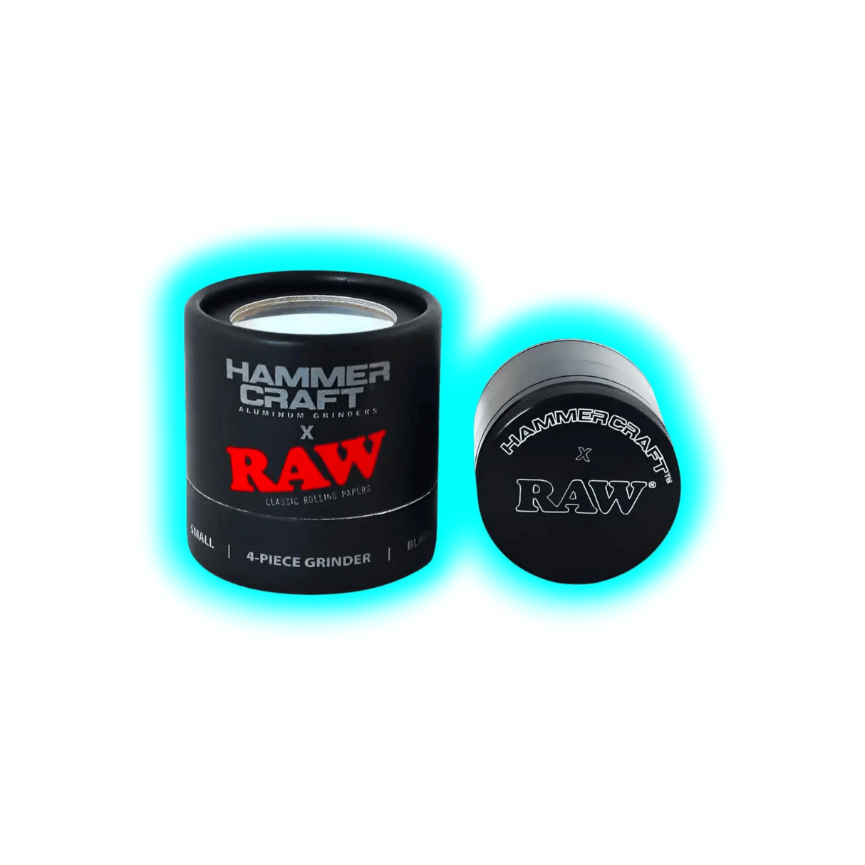 HAMMERCRAFT X RAW Aluminium Grinder S Black 4parts 50mm