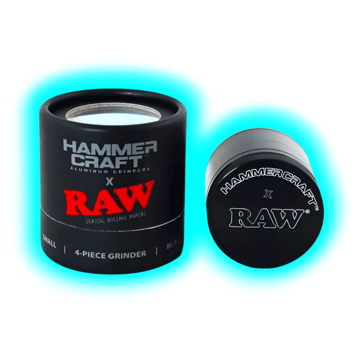 HAMMERCRAFT X RAW Aluminium Grinder S Black 4parts 50mm