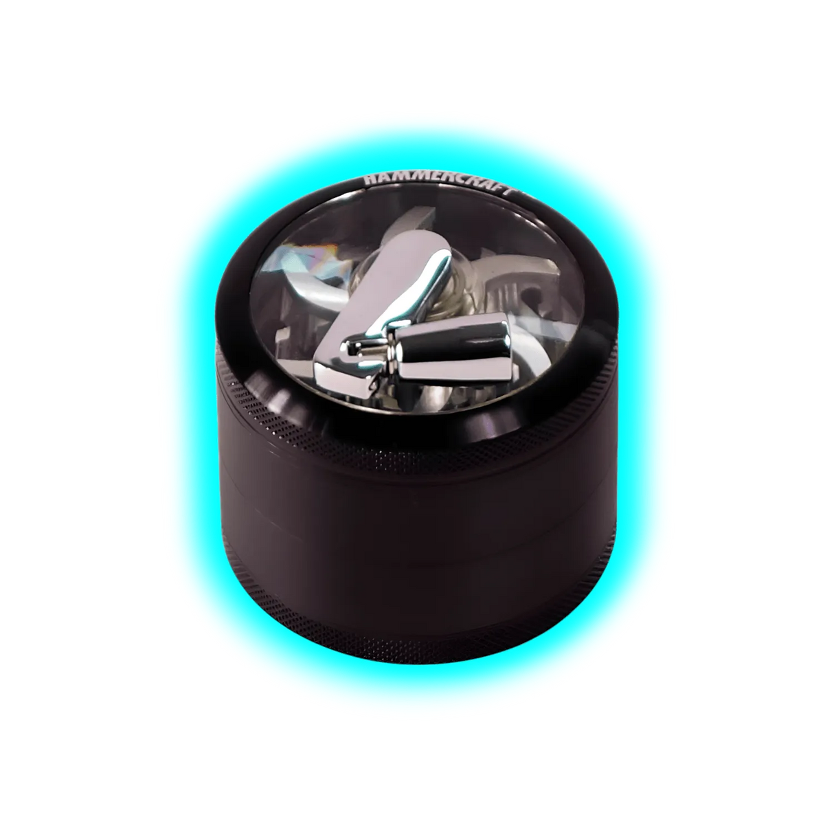 HAMMERCRAFT X RAW Aluminium Topwinding Grinder L Black 4parts 63mm