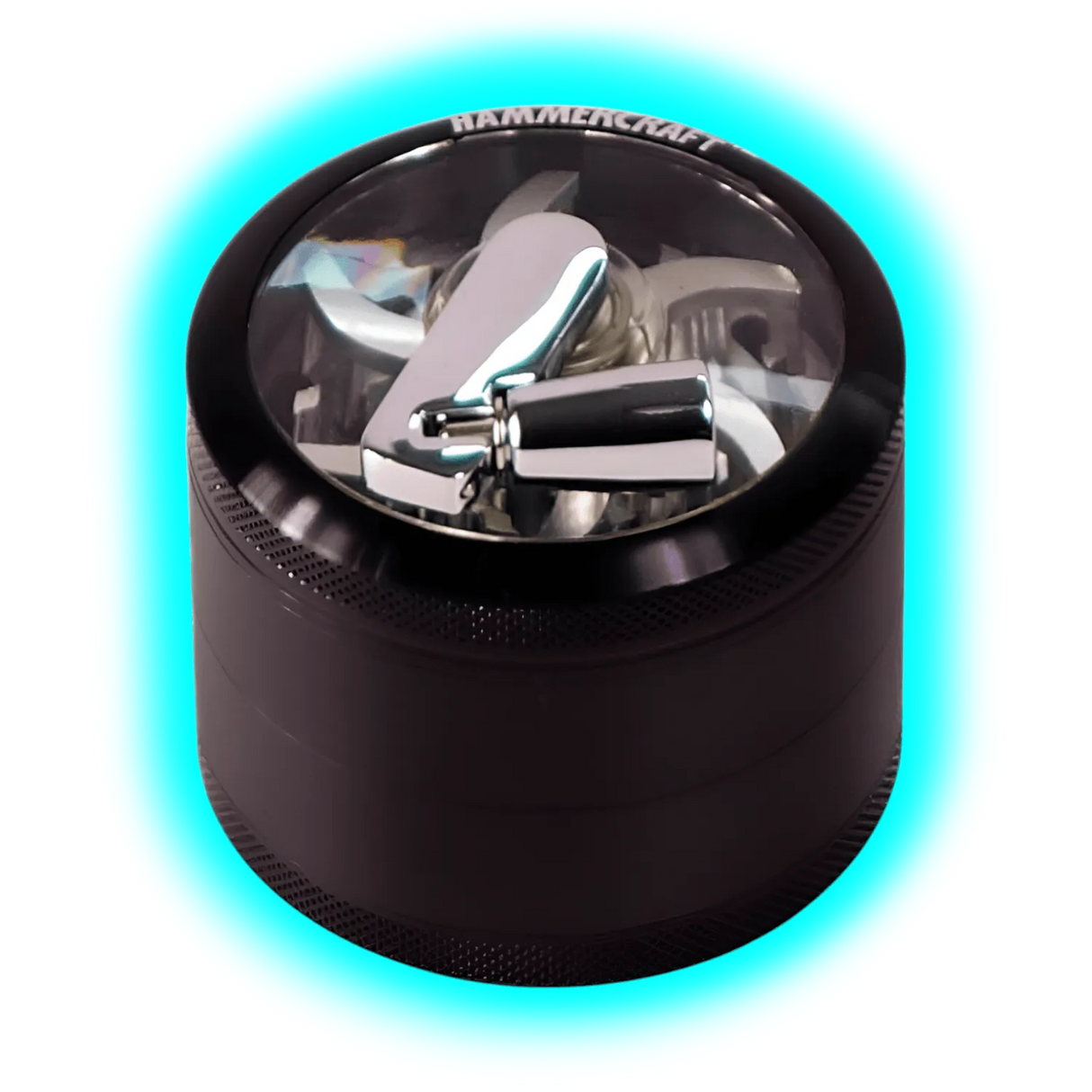 HAMMERCRAFT X RAW Aluminium Topwinding Grinder L Black 4parts 63mm