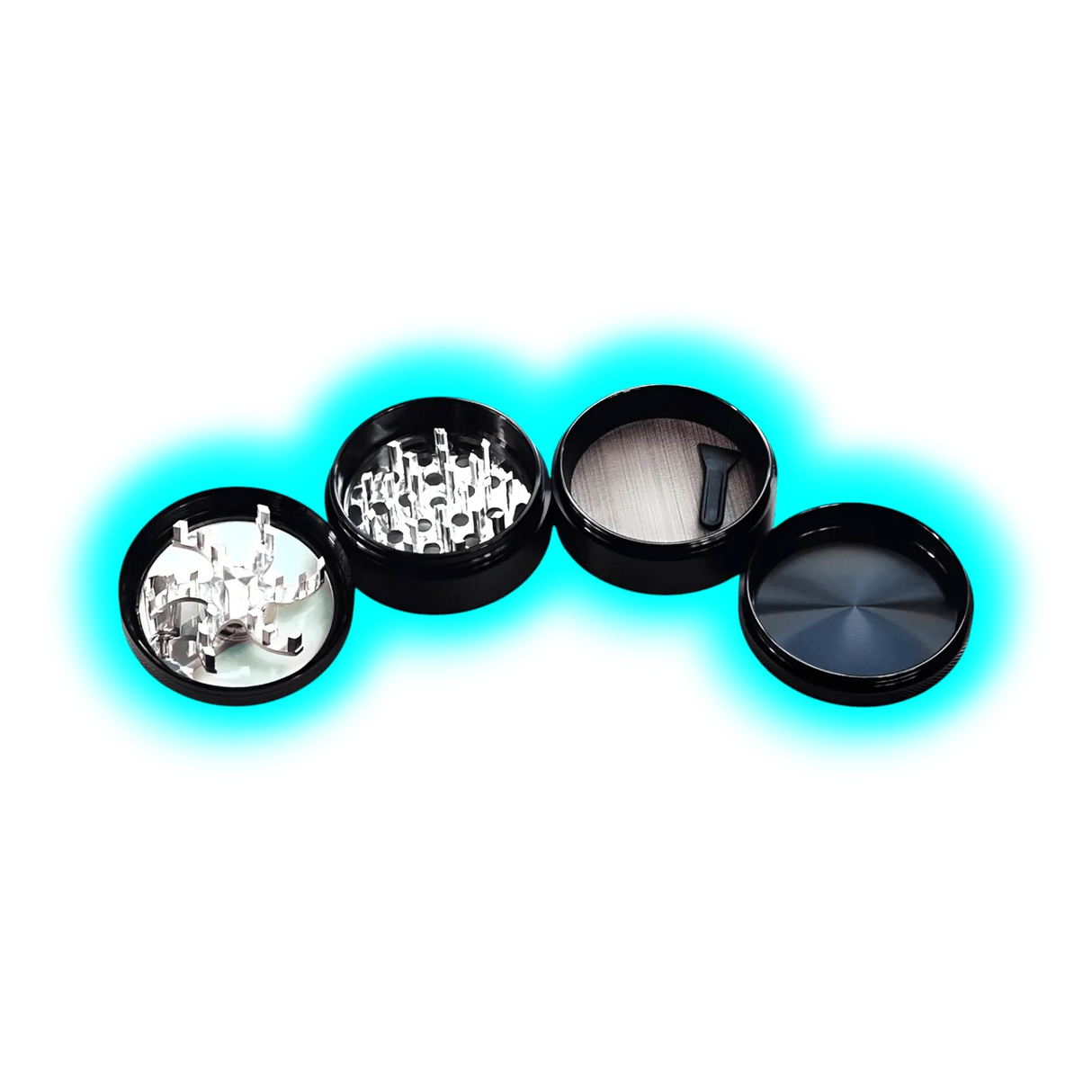 HAMMERCRAFT X RAW Aluminium Topwinding Grinder L Black 4parts 63mm