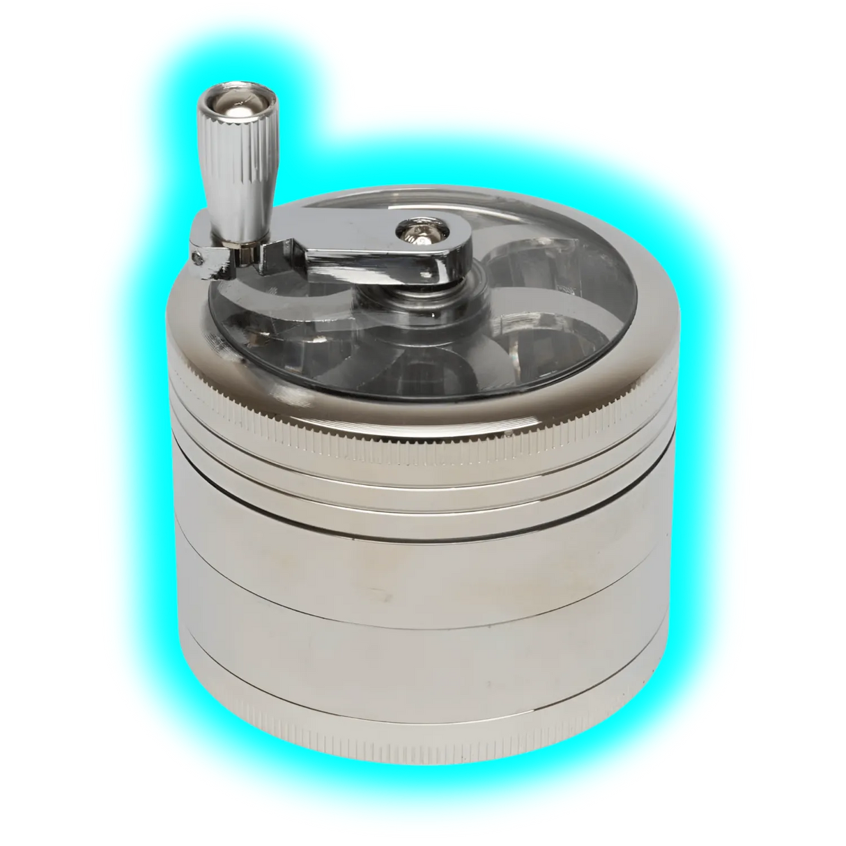 HAMMERCRAFT X RAW Aluminium Topwinding Grinder L Silver 4parts 63mm