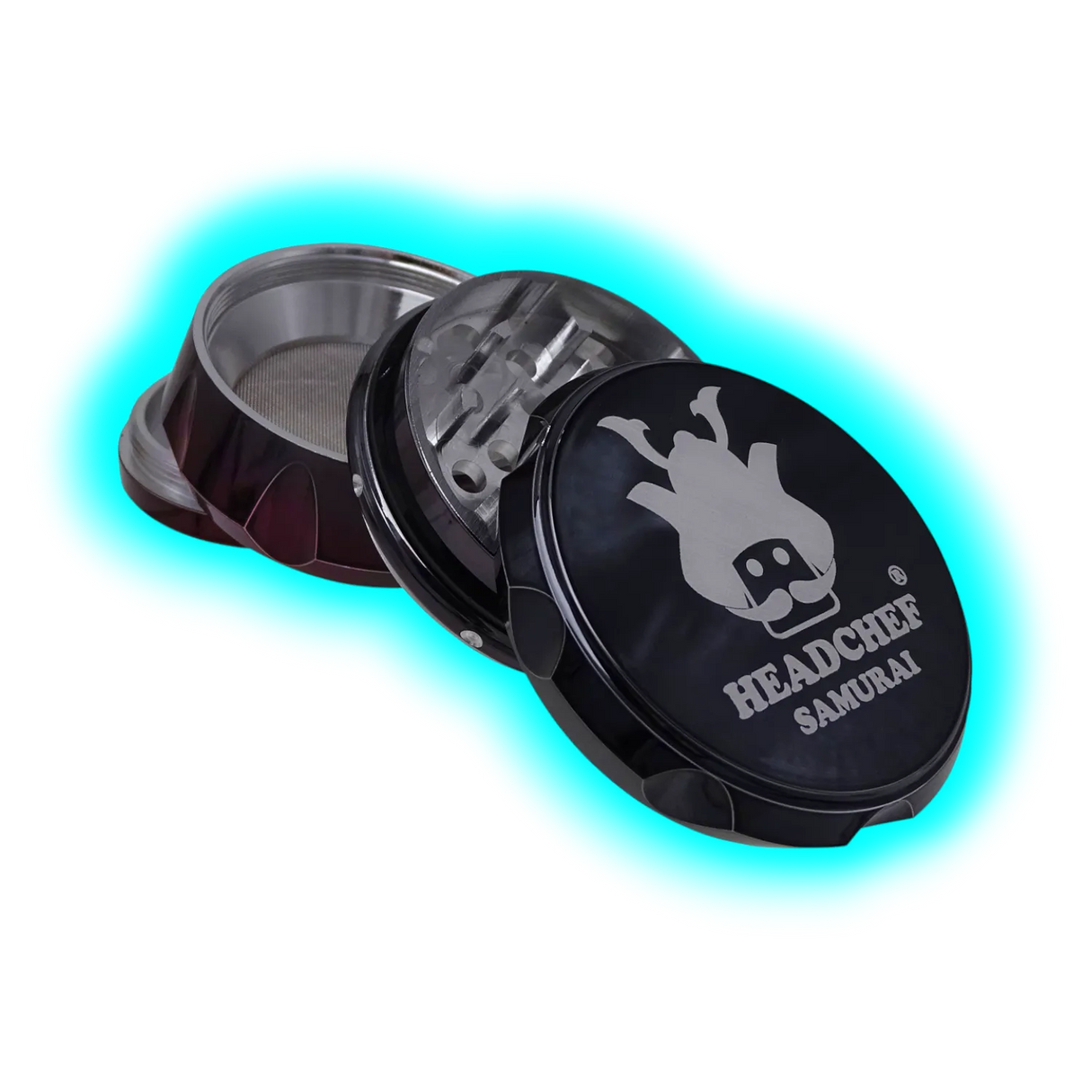 Headchef Iridescent Samurai Grinder Black Red 55mm