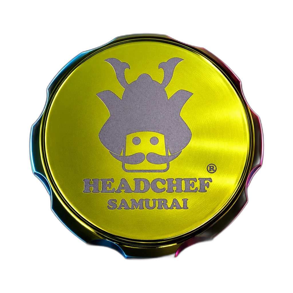 Headchef Iridescent Samurai Grinder Green Lime 55mm von der Seite gesehen (Seitenansicht)